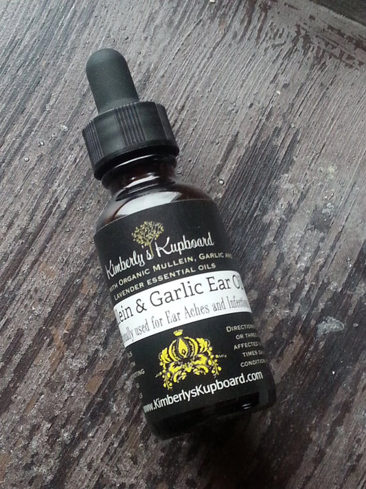 Ear Infection Oil, Mullein, Garlic and Lavender Ear Oil for Earaches, Ear Pain Kimberlys Kupboard