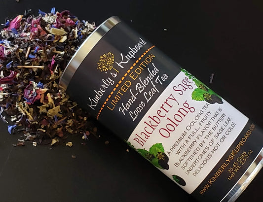 Blackberry Sage Oolong Tea..Delicious Loose tea Made with Real Blackberries Kimberlys Kupboard