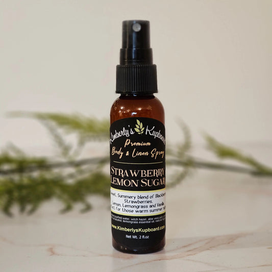 Strawberry Lemon & Sugar Premium Body and Linen Spray Kimberlys Kupboard