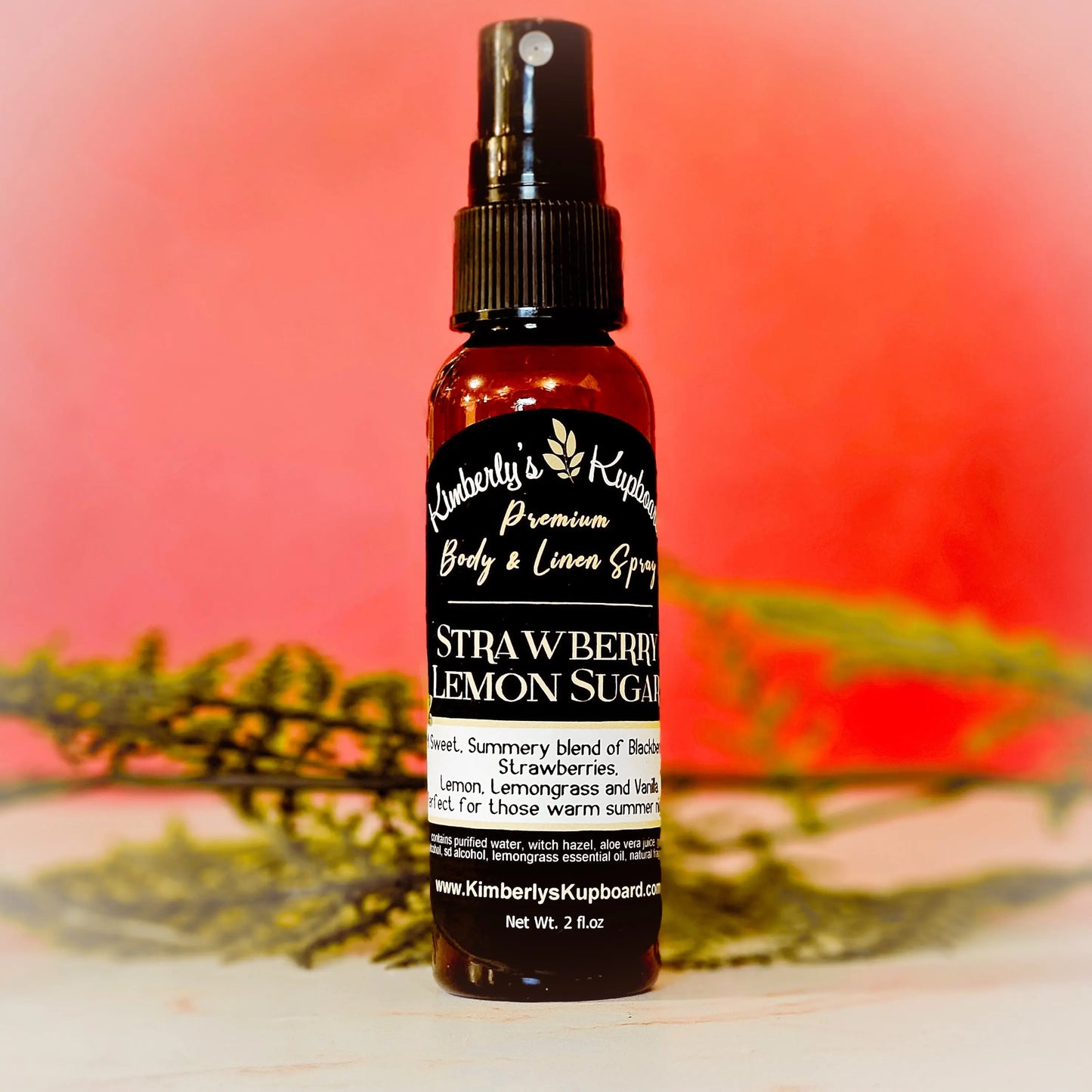 Strawberry Lemon & Sugar Premium Body and Linen Spray Kimberlys Kupboard