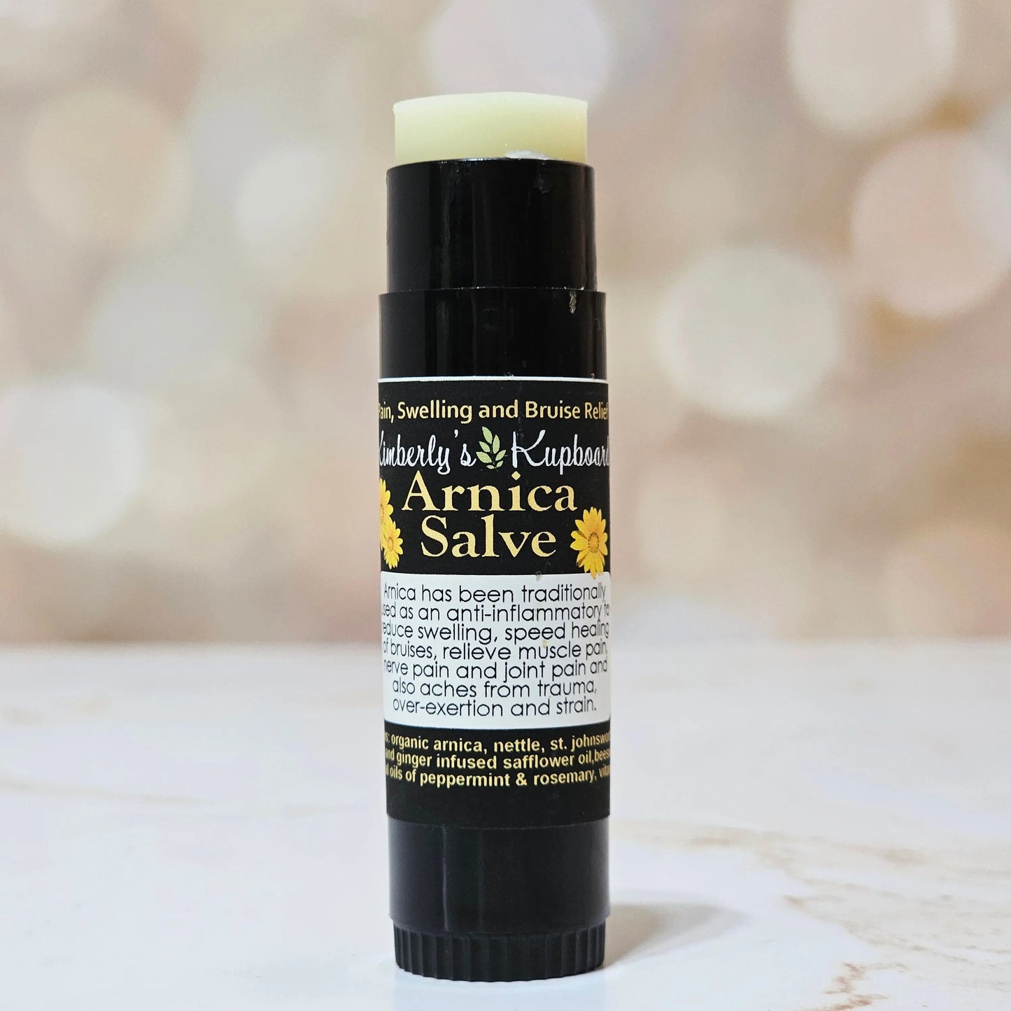 Arnica Salve, Pain salve all Purpose salve, for Bruises, Swelling, Restless Leg Syndrome, Sprains, Nerve Pain, Arthritis pain. Kimberlys Kupboard