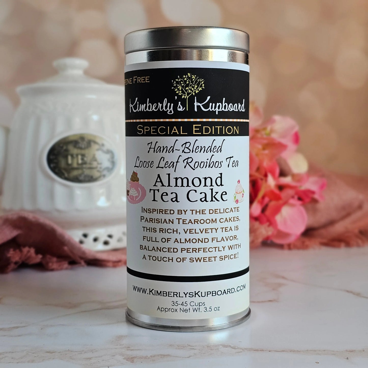 Almond Tea Cake Loose Rooibos Tea Kimberlys Kupboard