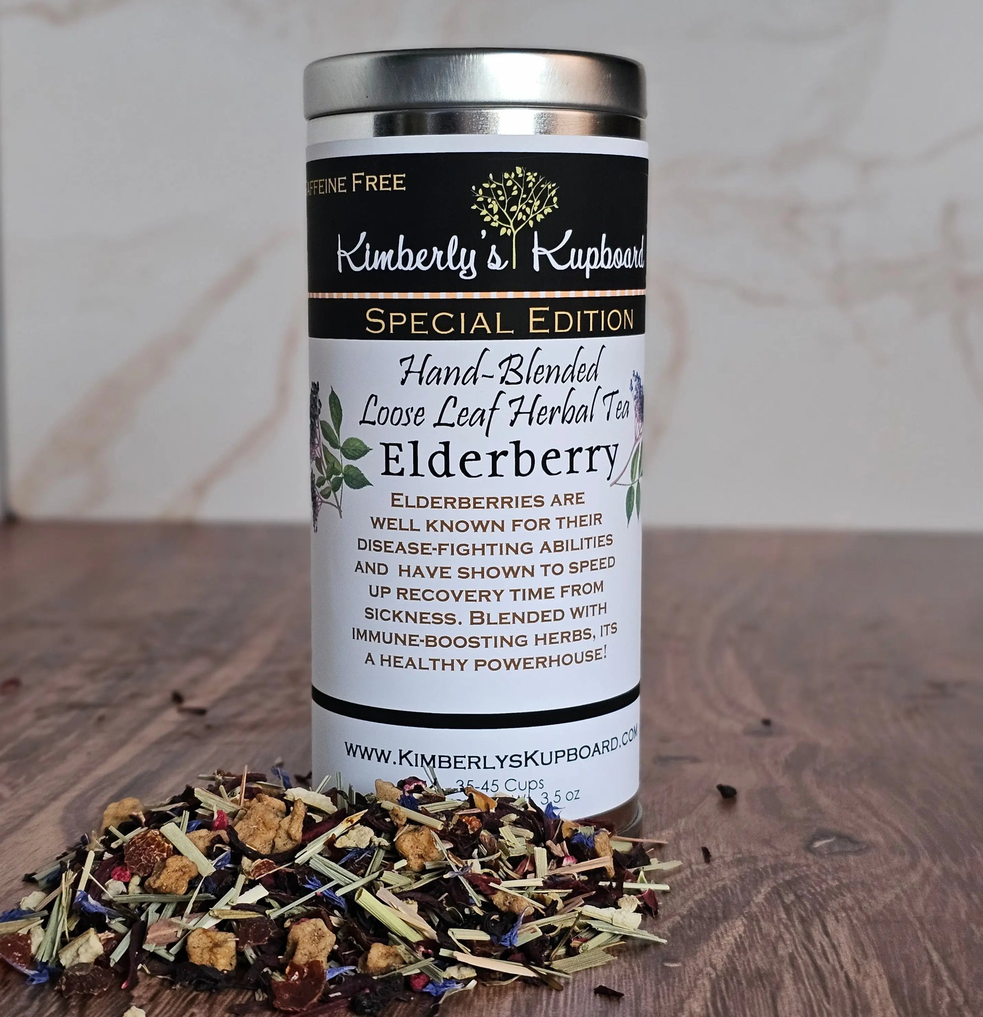 Elderberry tea Caffeine Free Fruity Tea for Healthy Immune System Kimberlys Kupboard