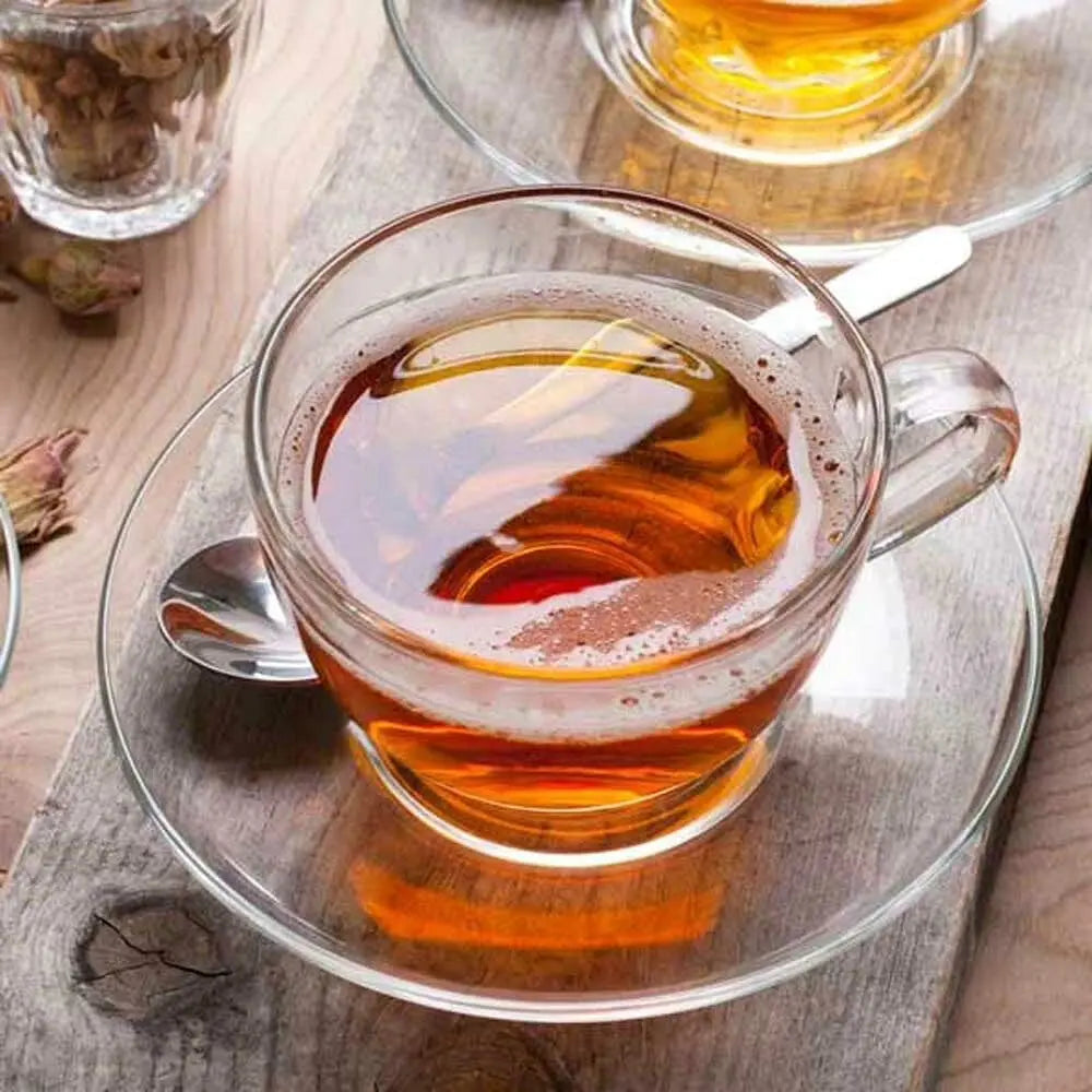 Scarecrow Fall Black tea made with real Candy Corn, apples, oranges, and cinnamon! Kimberlys Kupboard