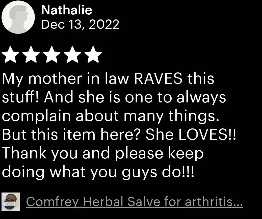 Comfrey Herbal Salve All natural salve for arthritis pain, joint inflammation and healing Kimberlys Kupboard