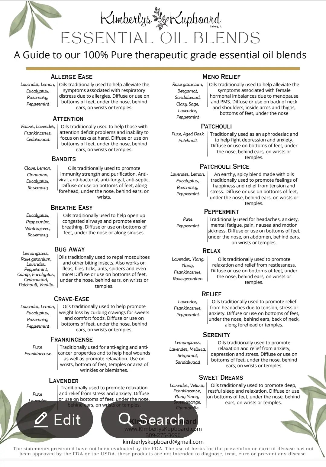 Attention Roll On for focus and attention deficit Kimberlys Kupboard