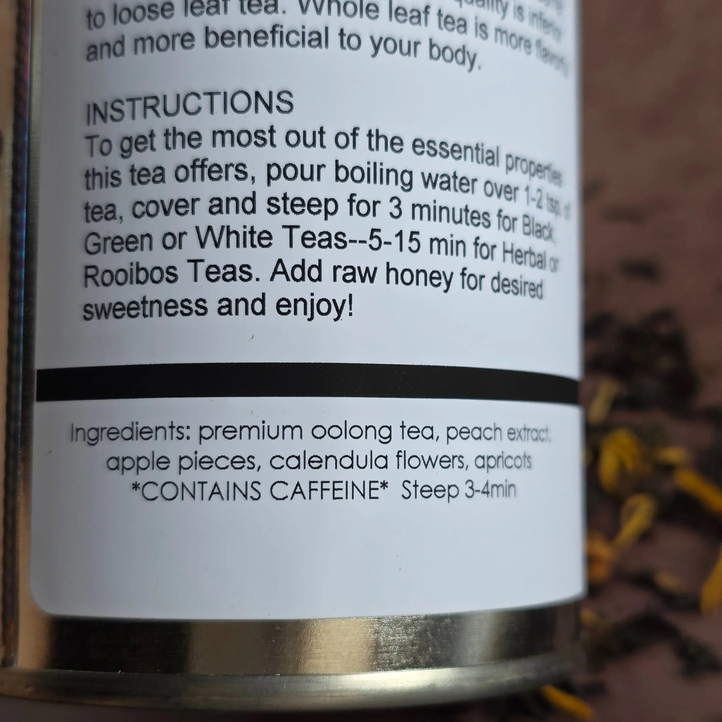 Peach Oolong Smooth Oolong tea with Real Peach Pieces Kimberlys Kupboard