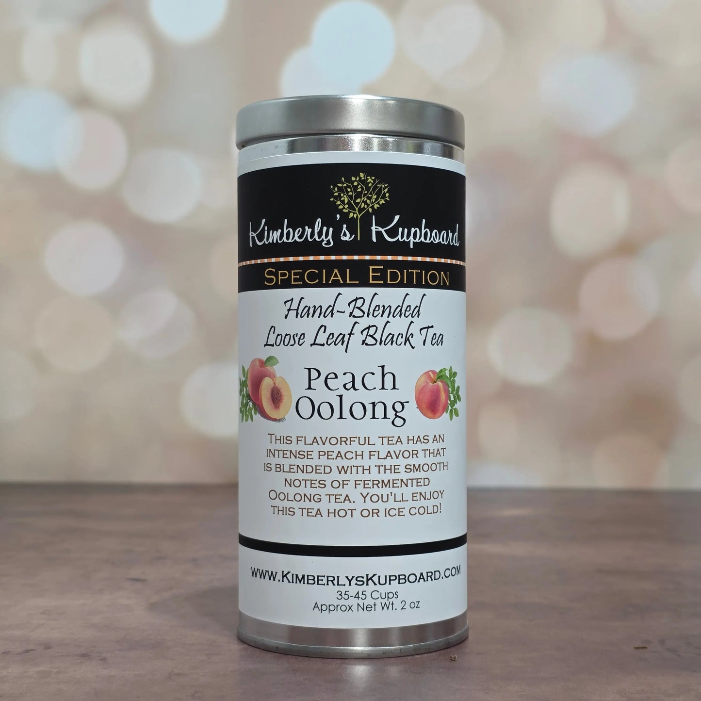 Peach Oolong Smooth Oolong tea with Real Peach Pieces Kimberlys Kupboard