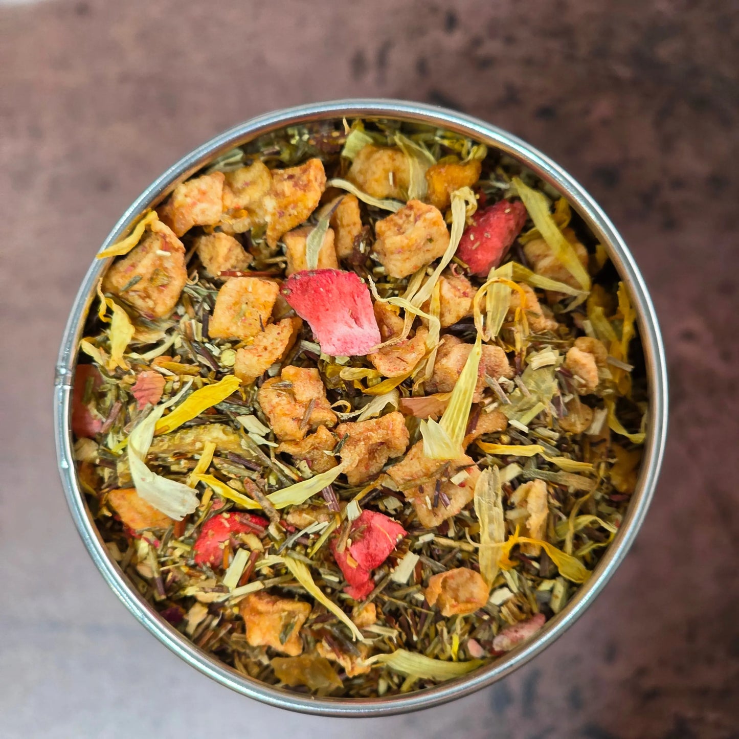 Strawberry Lemonade Rooibos Tea delicious Caffeine free tea made with real strawberries, lemon & Peaches Kimberlys Kupboard