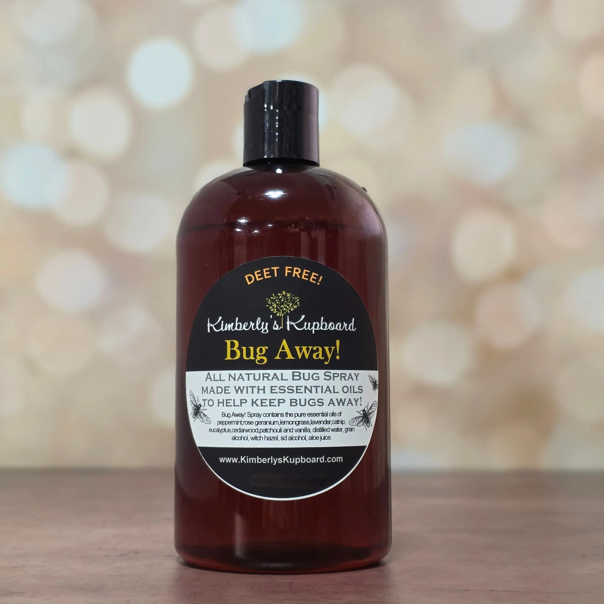 Bug Away! Spray--All Natural, Deet Free Insect Repellant, Made with Catnip Oil! Ticks, mosquitoes,  fleas, flies, ants, spiders and mice! Kimberlys Kupboard
