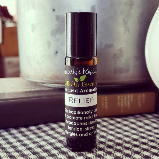 Relief Roll-On Essential Oil--Convenient headache Aromatherapy Kimberlys Kupboard