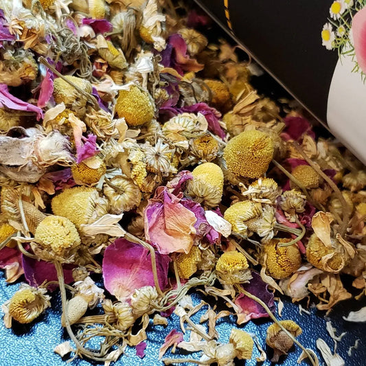 Chamomile Rose Herbal Tea for Relaxation and Anxiety Kimberlys Kupboard