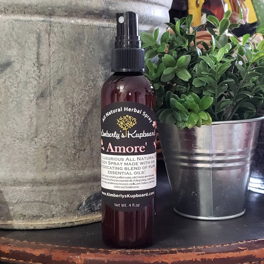 Amore' Body Spray made with Pure Essential Oils, perfume spray Kimberlys Kupboard