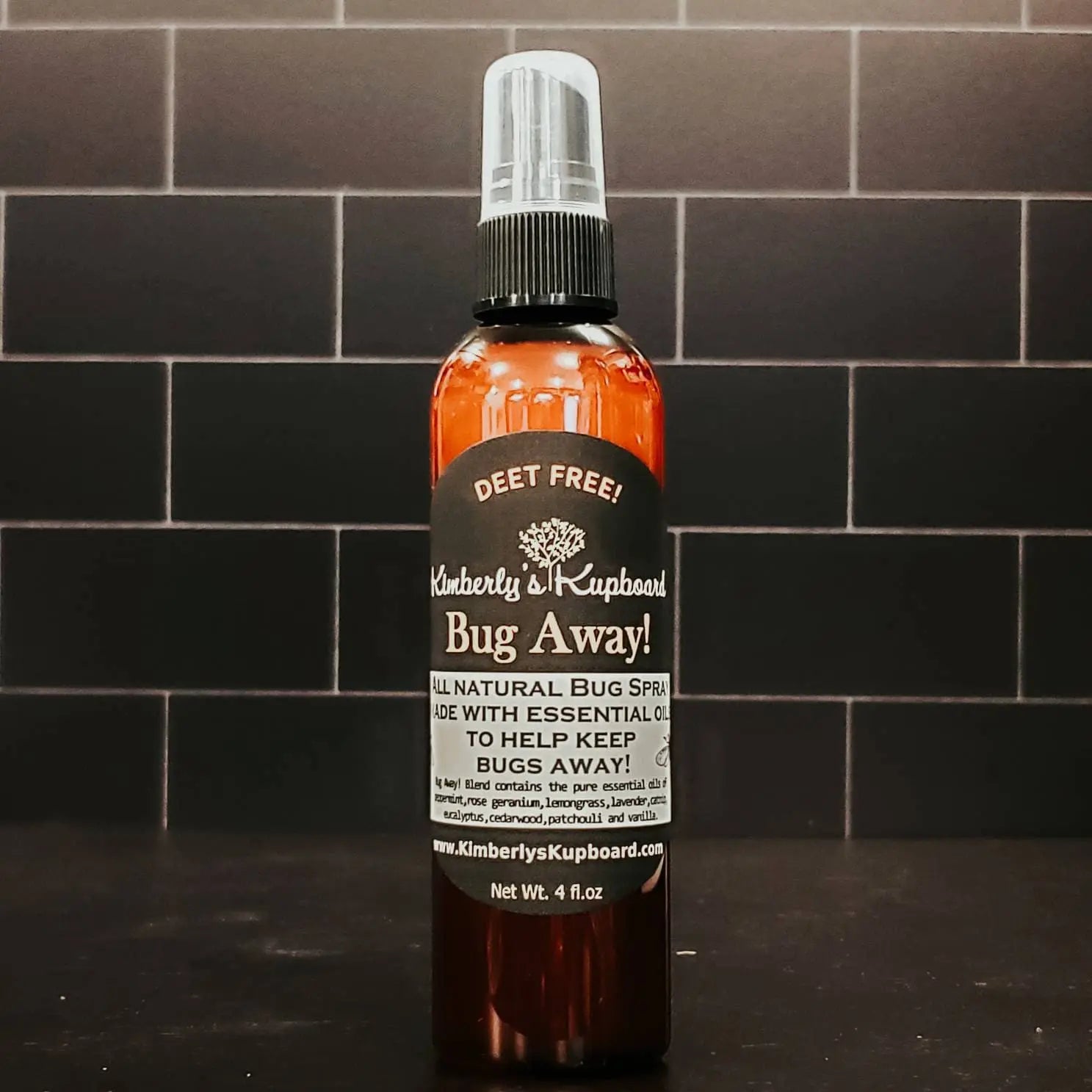 Bug Away! Spray--All Natural, Deet Free Insect Repellant, Made with Catnip Oil! Ticks, mosquitoes,  fleas, flies, ants, spiders and mice! Kimberlys Kupboard