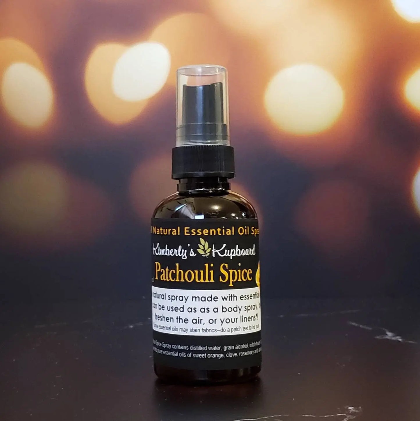 Patchouli Spice Essential Oil Spray---Body, Room and Linen Spray for Aromatherapy Kimberlys Kupboard