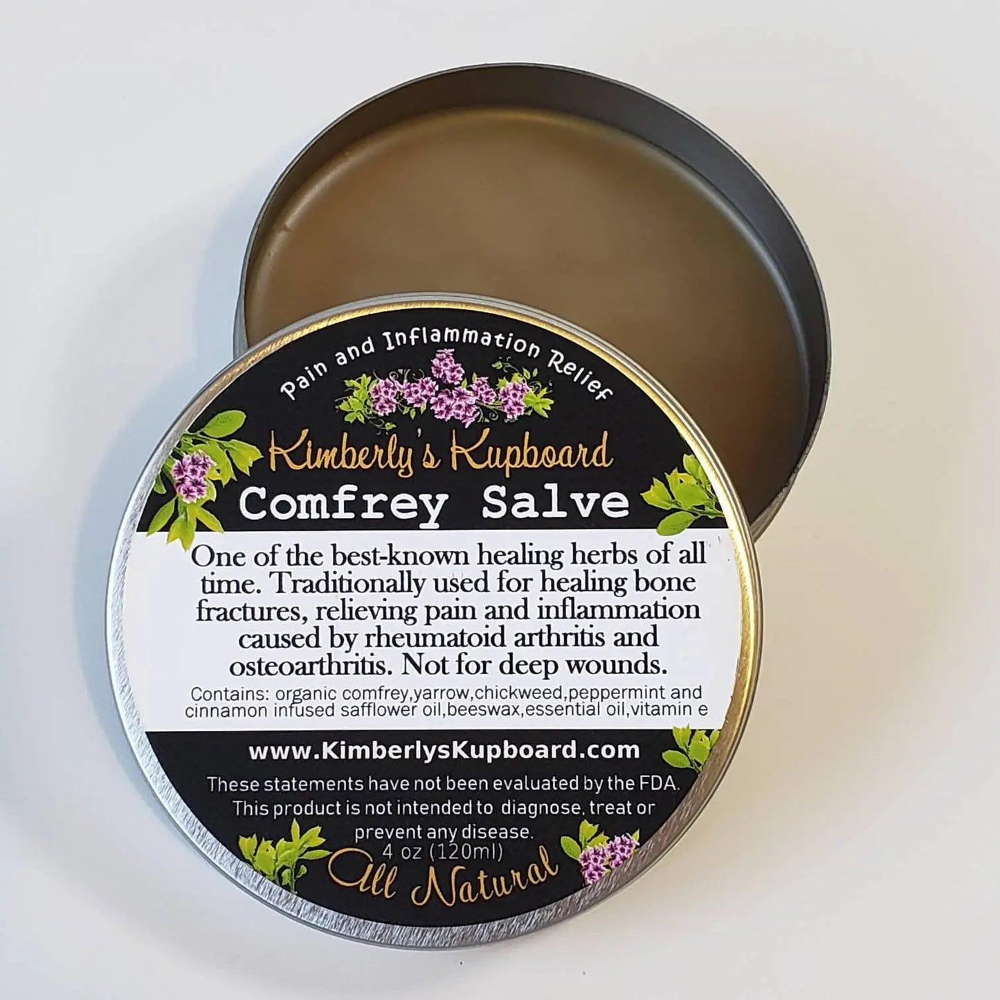 Comfrey Herbal Salve All natural salve for arthritis pain, joint inflammation and healing Kimberlys Kupboard