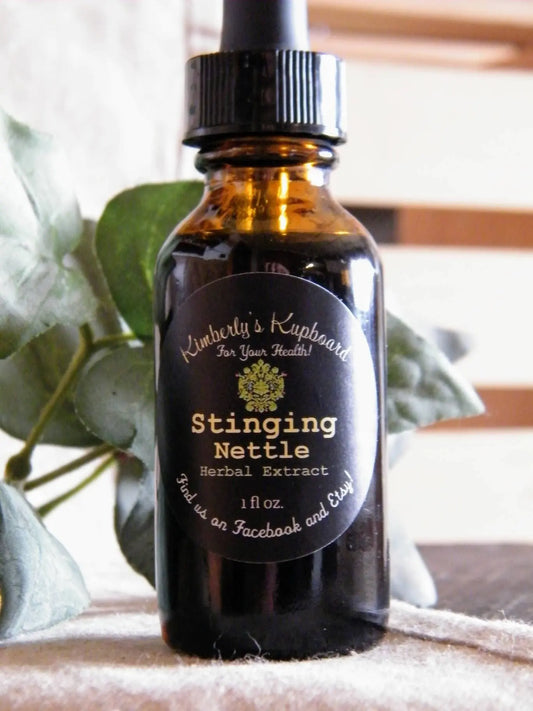 Stinging Nettle Tincture--Organic Herbal Extract for seasonal allergies, UTIs, lactation and adrenal fatigue Kimberlys Kupboard