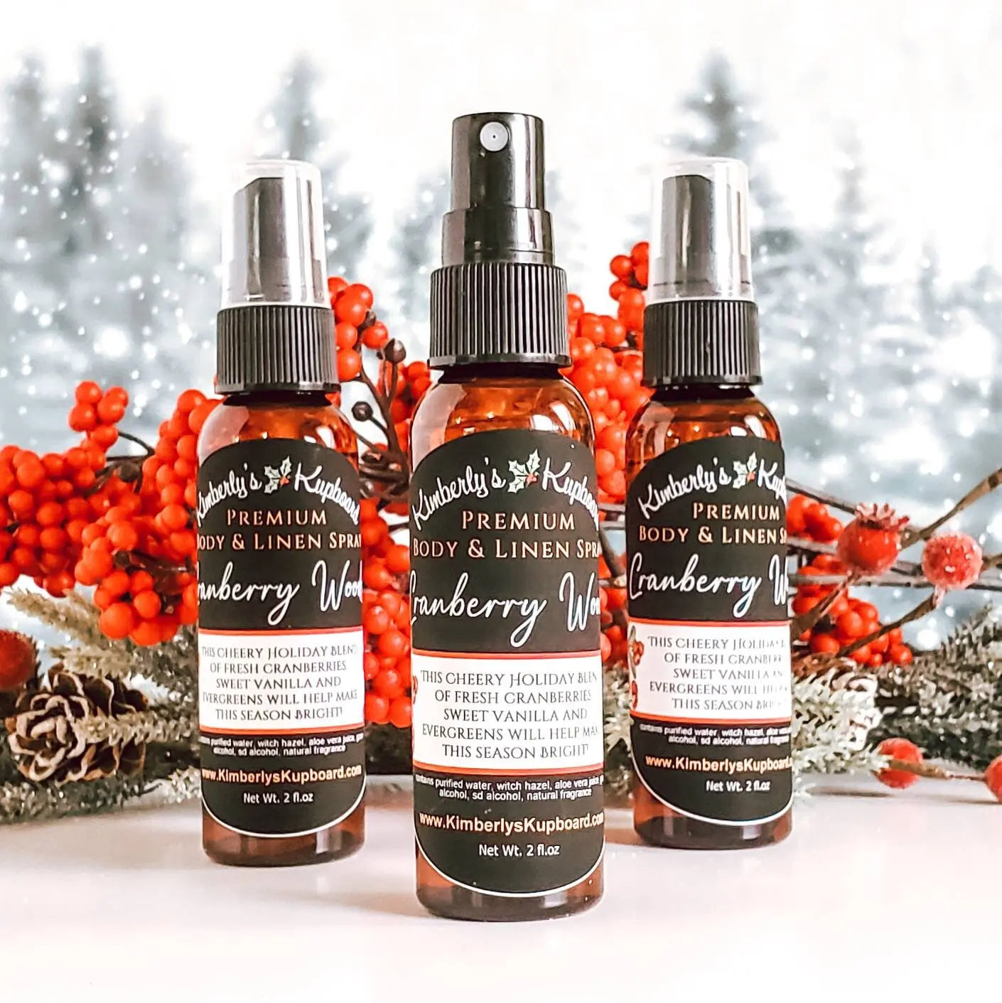 Cranberry Woods Premium Body & Linen Spray Kimberlys Kupboard