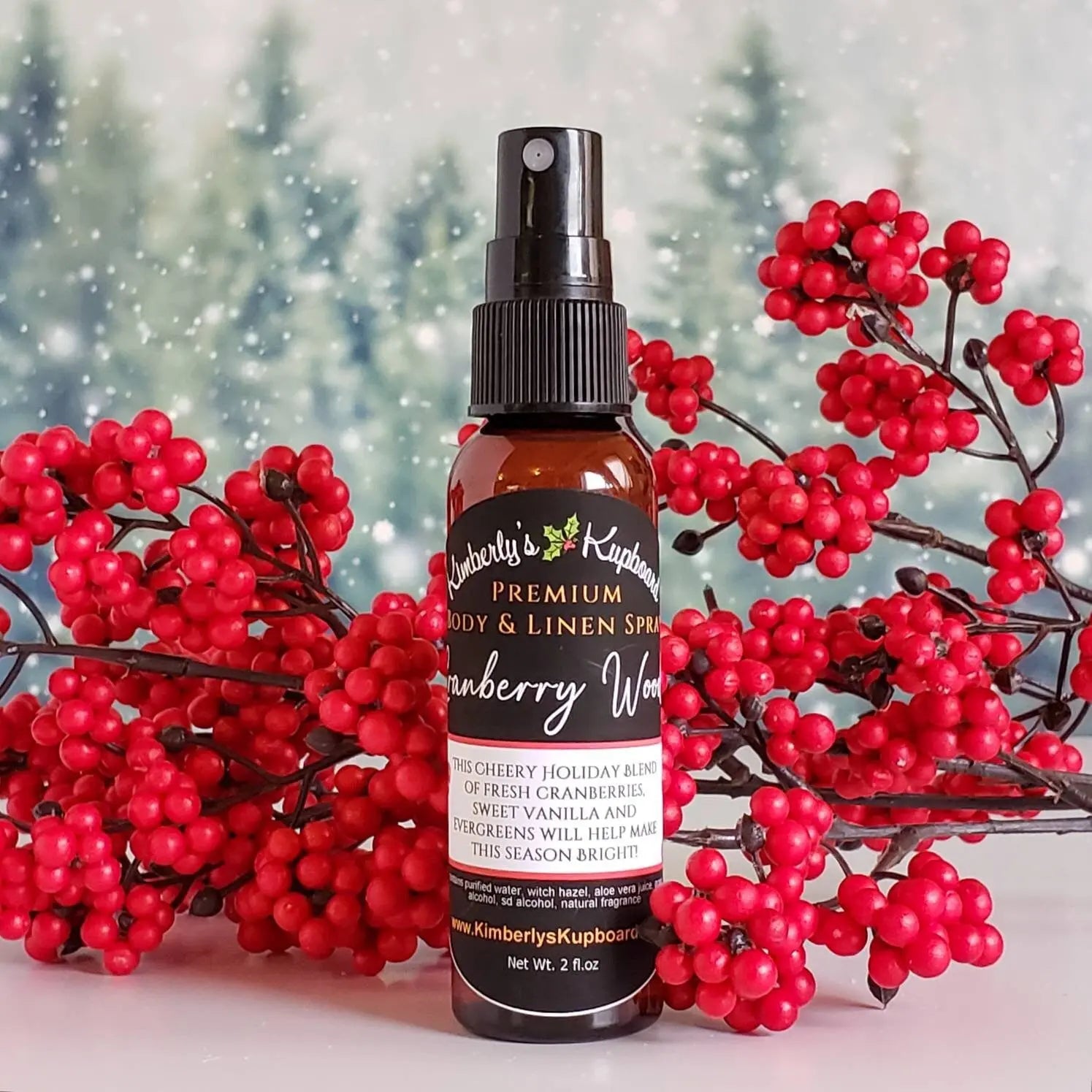 Cranberry Woods Premium Body & Linen Spray Kimberlys Kupboard