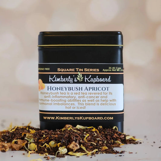 Honeybush Apricot Loose Leaf herbal tea.... made with Premium caffeine free Honeybush tea, Apples and Apricots! Kimberlys Kupboard
