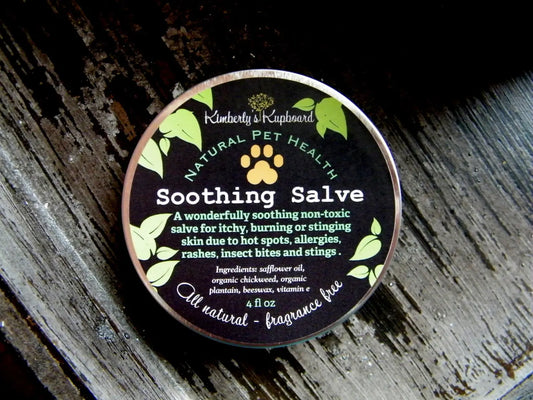 Soothing Dog Salve with Chickweed..Anti-Itch relief for bug bites, bee stings, rashes, allergies and irritated skin Kimberlys Kupboard