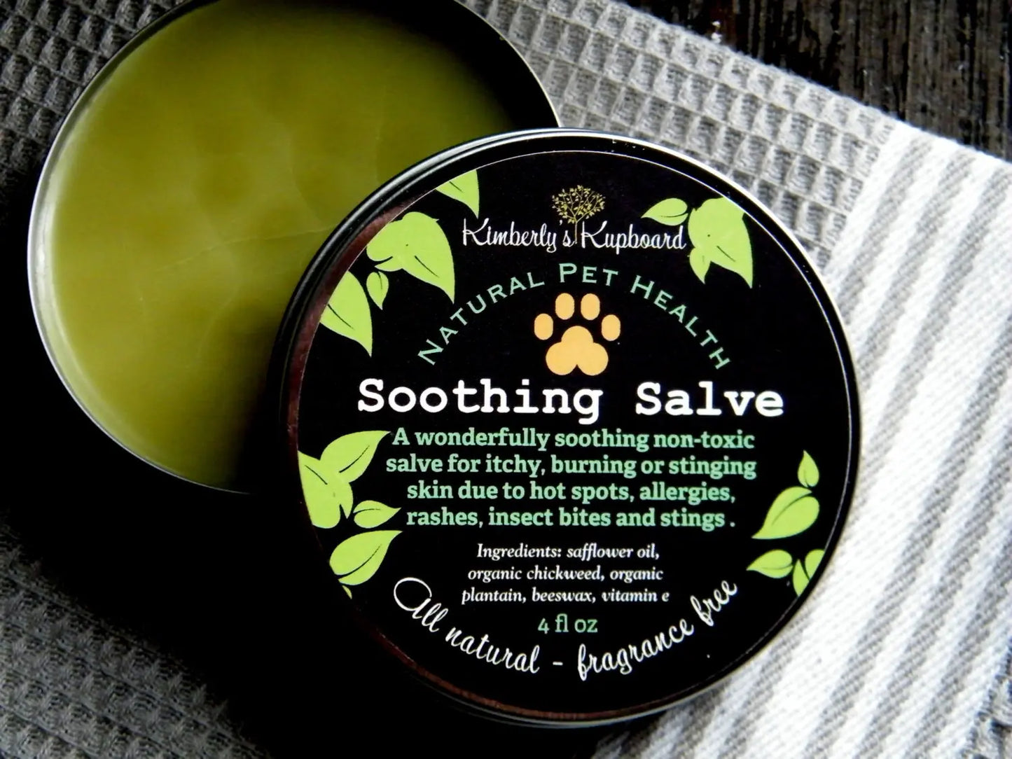 Soothing Dog Salve with Chickweed..Anti-Itch relief for bug bites, bee stings, rashes, allergies and irritated skin Kimberlys Kupboard